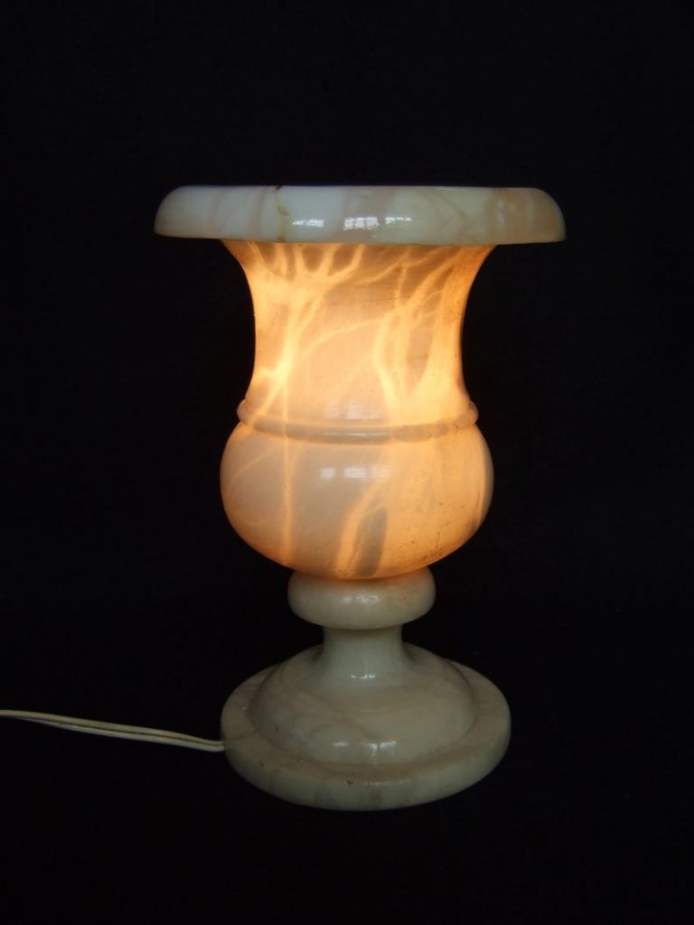ANTIQUE VINTAGE FRENCH alabaster table lamp light